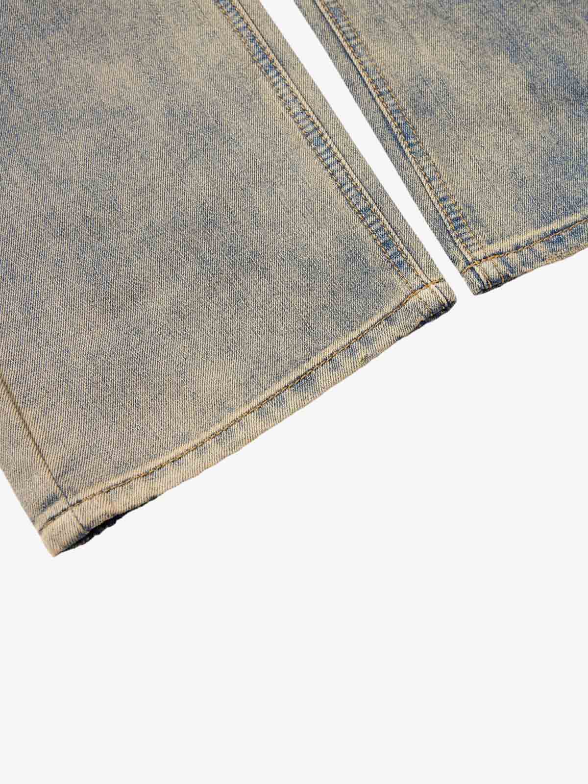Vintage Distressed Ripped Wide Leg Jeans