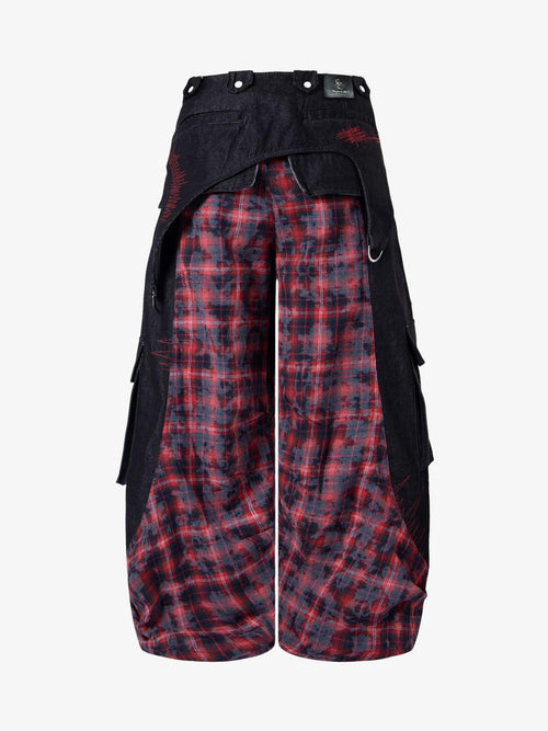 Deconstructed Cyber-Grunge Patchwork Denim Jeans