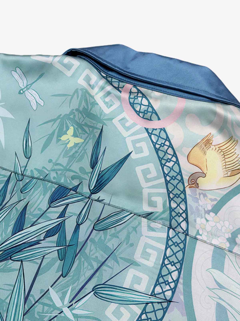 Porcelain Floral Camp Collar Boxy Shirt