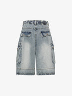 Cargo Multi-Pocket Denim Jorts