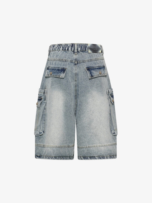Cargo Multi-Pocket Denim Jorts