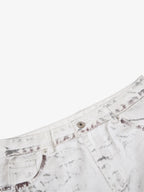 Cyber-Grunge Distressed Tinted Curved Jeans