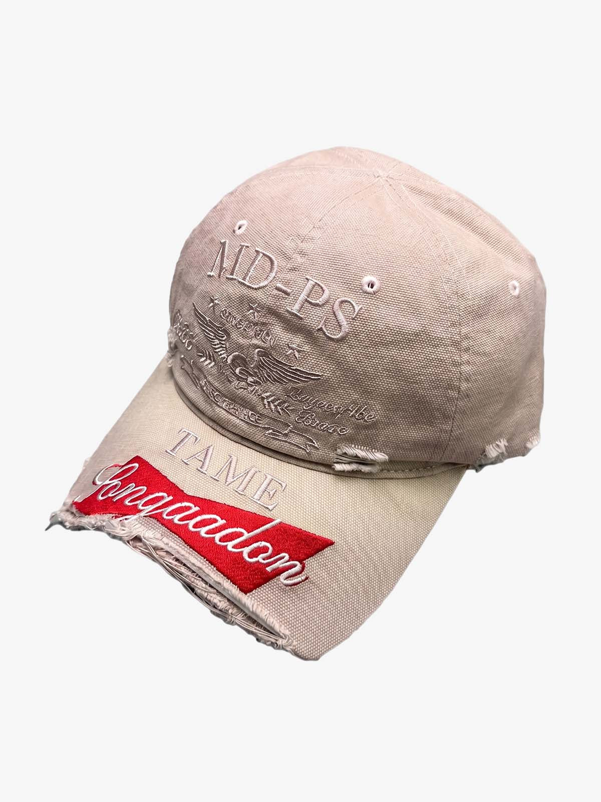 Distressed Baseball Cap with Frayed Brim