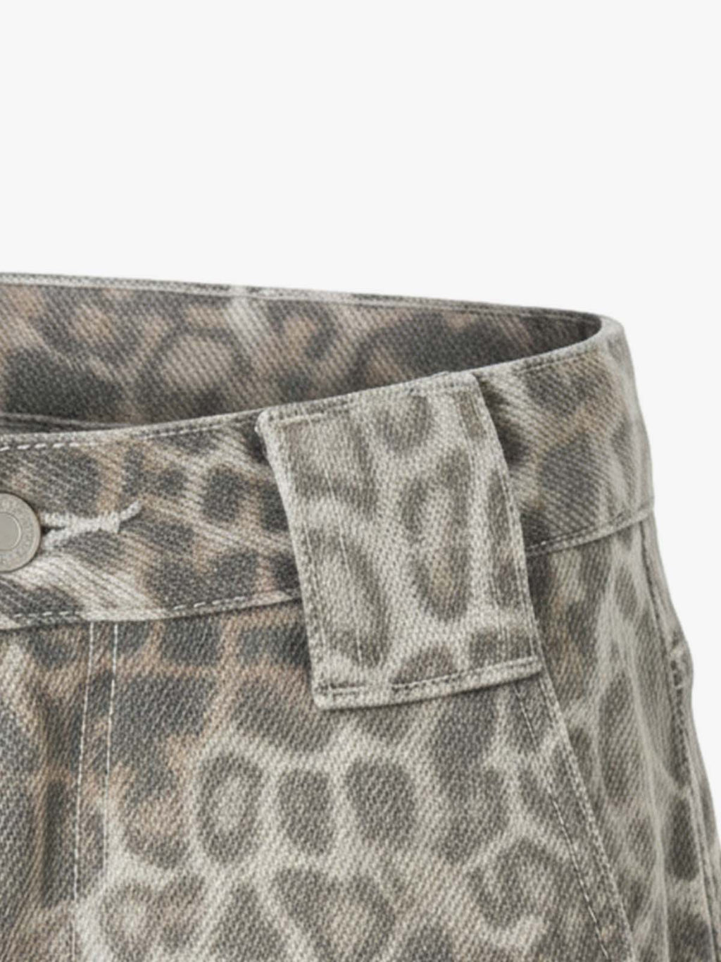 Street Leopard Camouflage Pleated Barrel Jeans - 2636