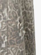 Street Leopard Camouflage Pleated Barrel Jeans - 2636