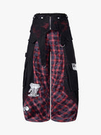 Deconstructed Cyber-Grunge Patchwork Denim Jeans