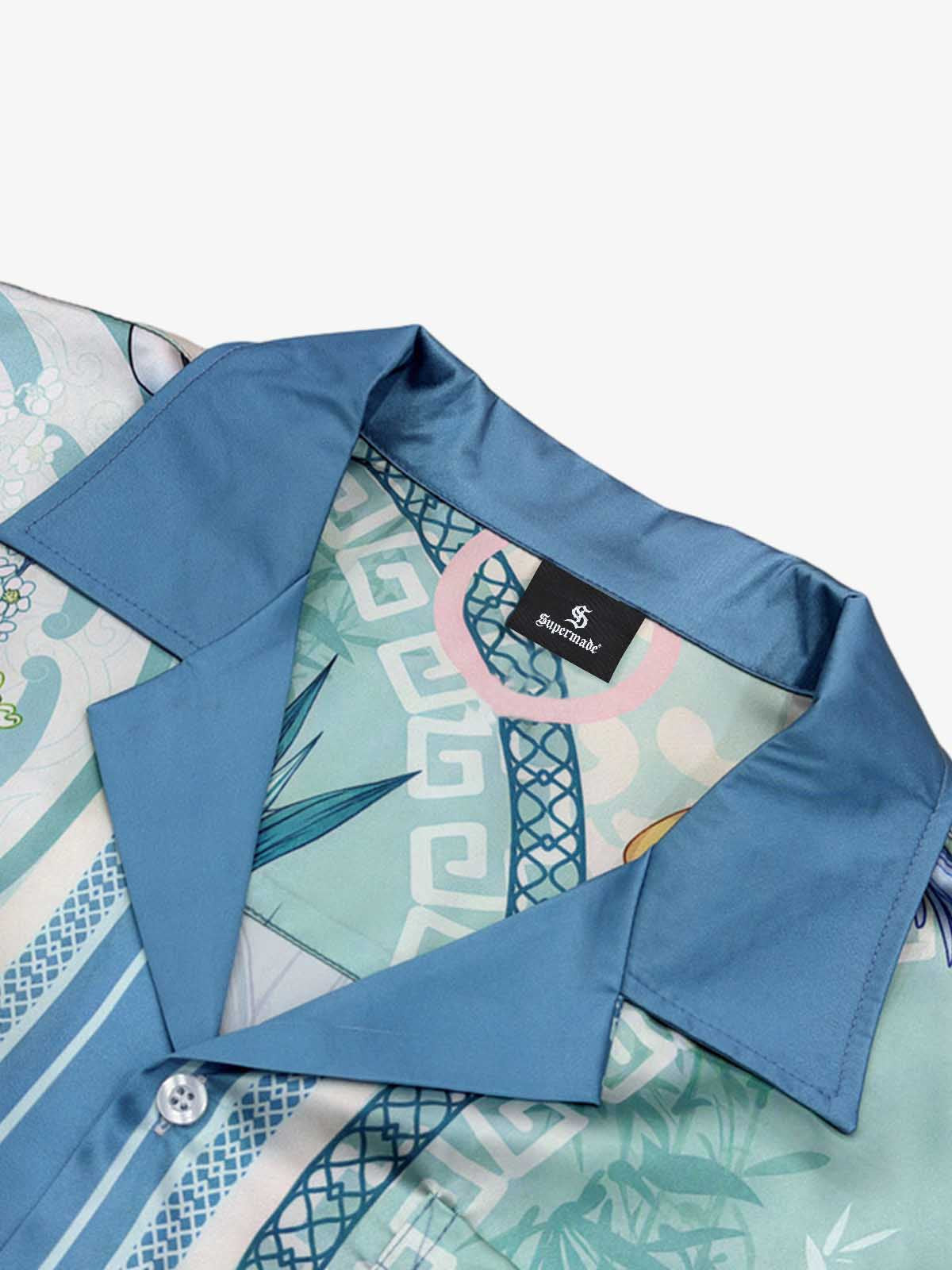 Porcelain Floral Camp Collar Boxy Shirt