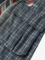 Plaid Cargo Wide-Leg Shorts