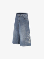 Embroidered Beaded Cropped Jeans