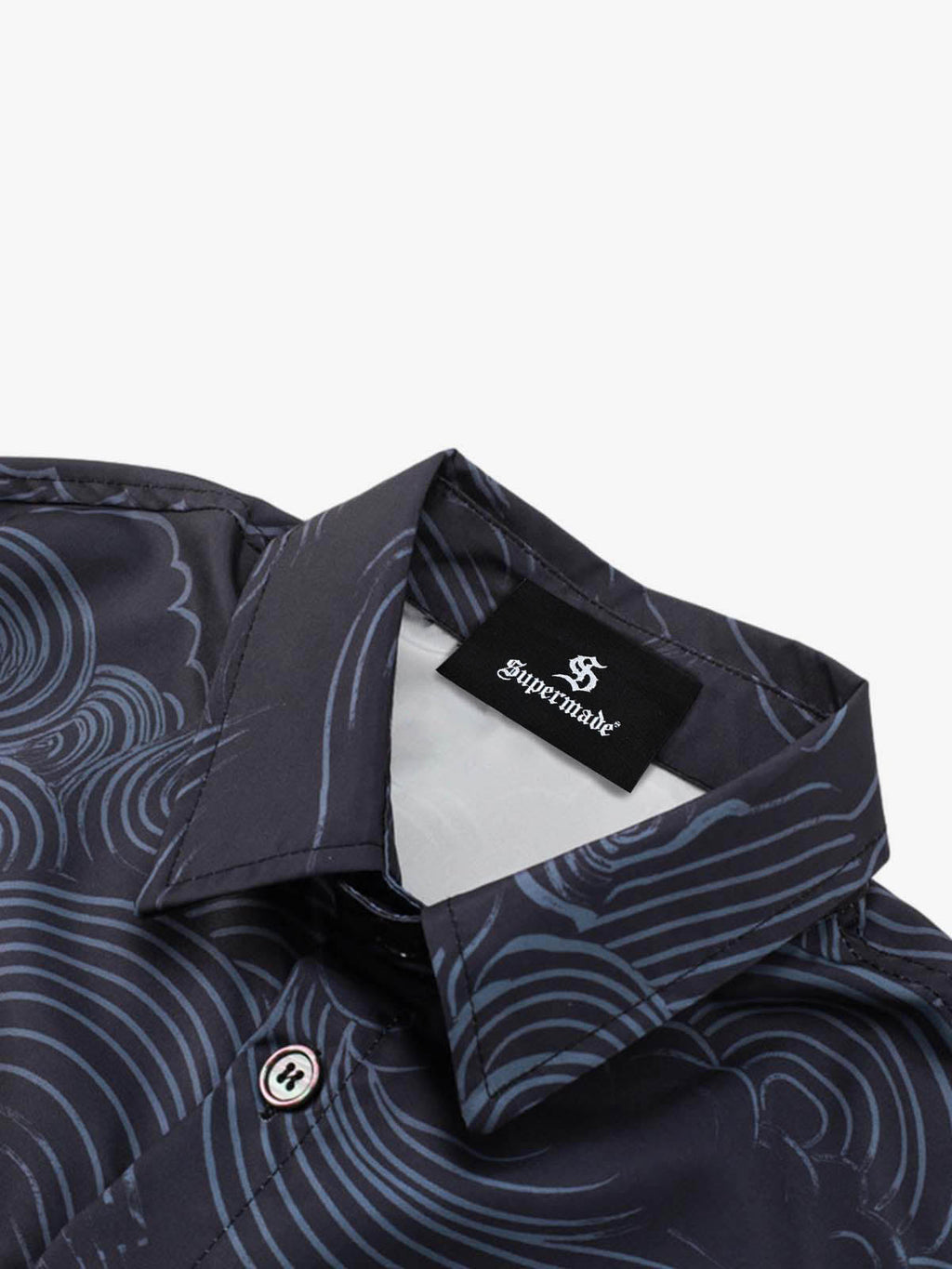 Japanese Wave Dragon Skeleton Camp Collar Boxy Shirt