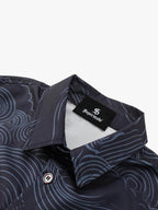 Japanese Wave Dragon Skeleton Camp Collar Boxy Shirt