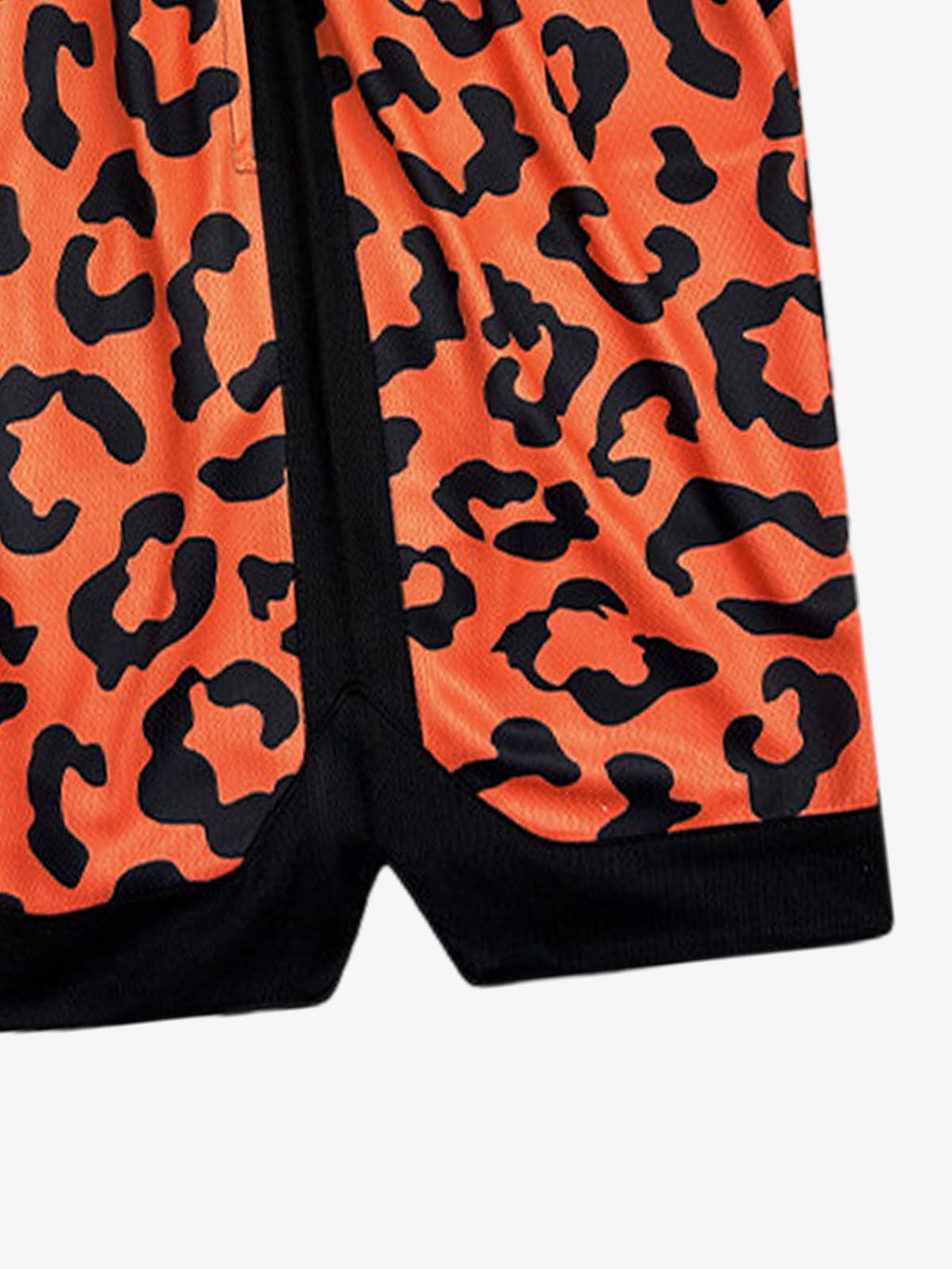 Moisture-Wicking Split Leopard Mixed Sport Shorts