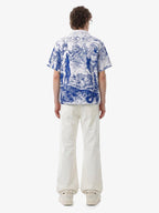 Mythological Graphic Camp Collar Boxy Shirt