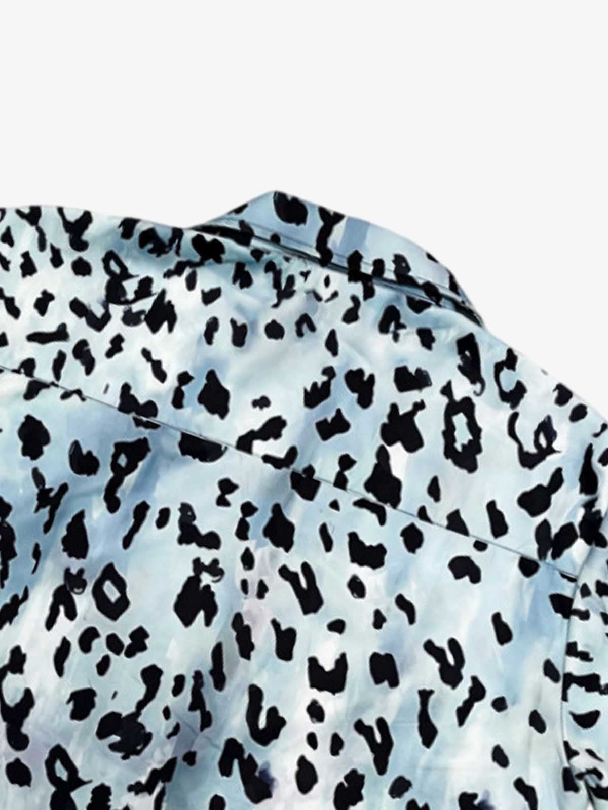 Vintage 3D Leopard Head Camp Collar Boxy Shirt