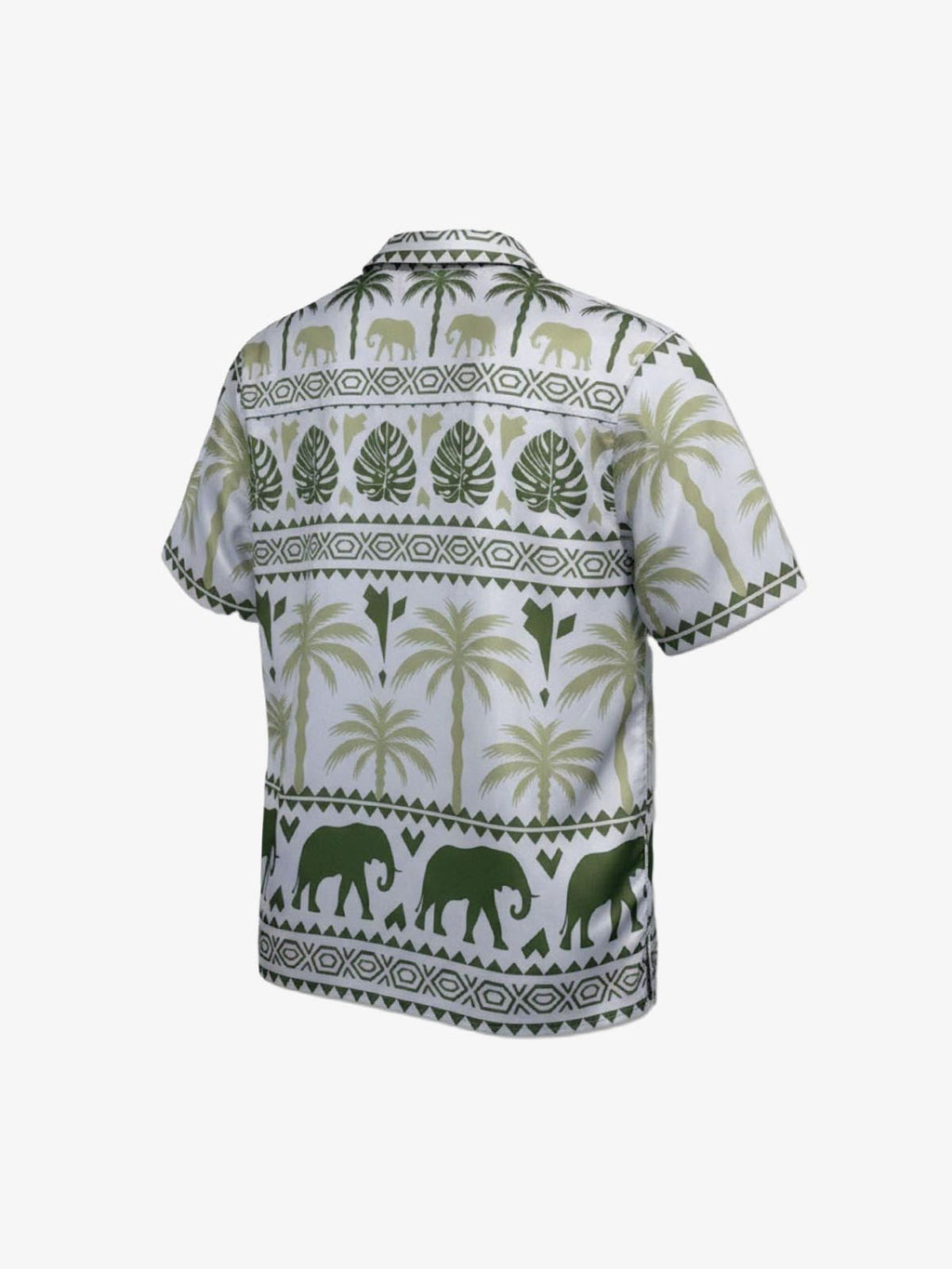 Tropical Elephant Palm Camp Collar Boxy Shirt