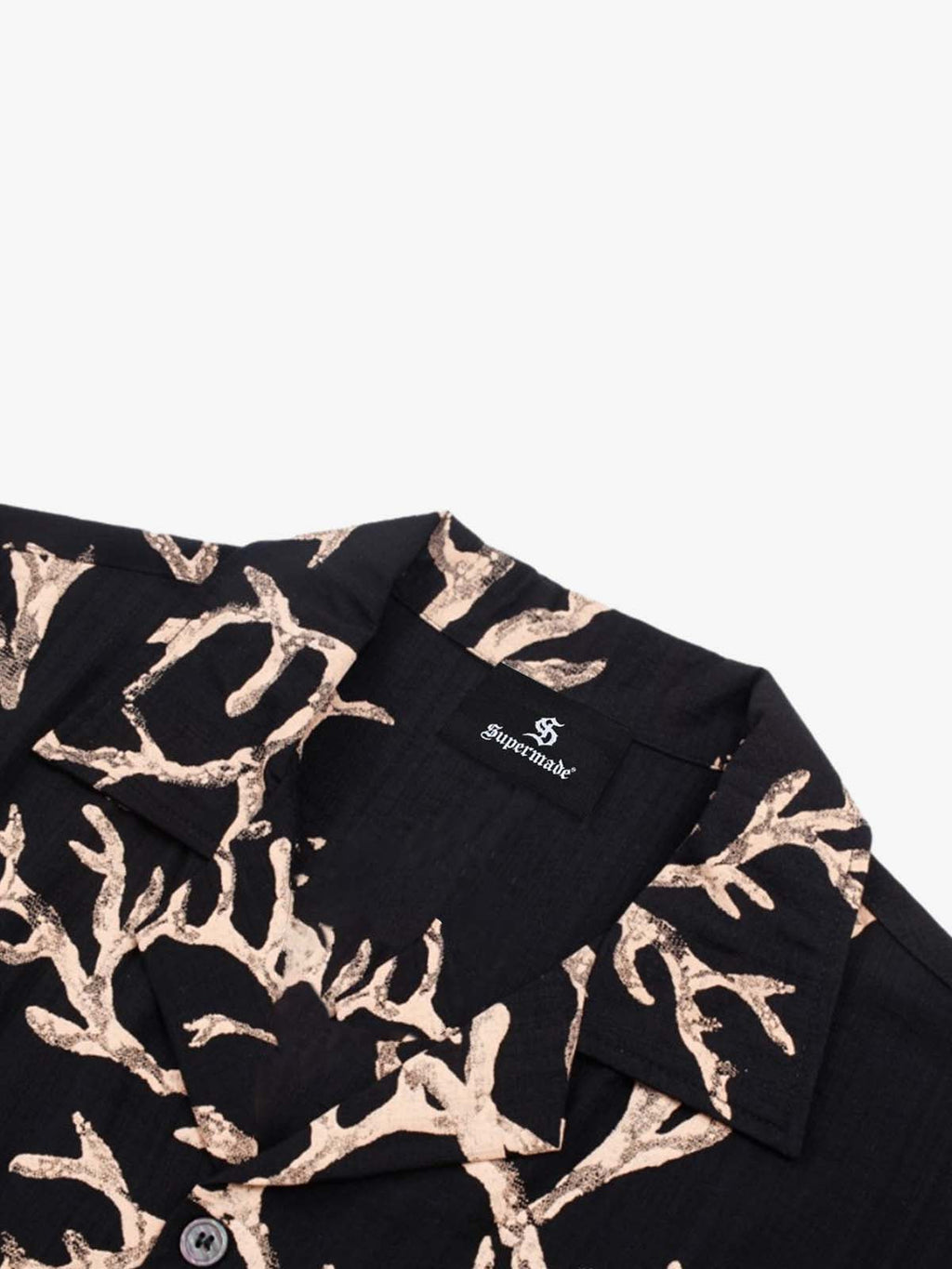 3D Textured Embossed Camp Collar Boxy Shirt