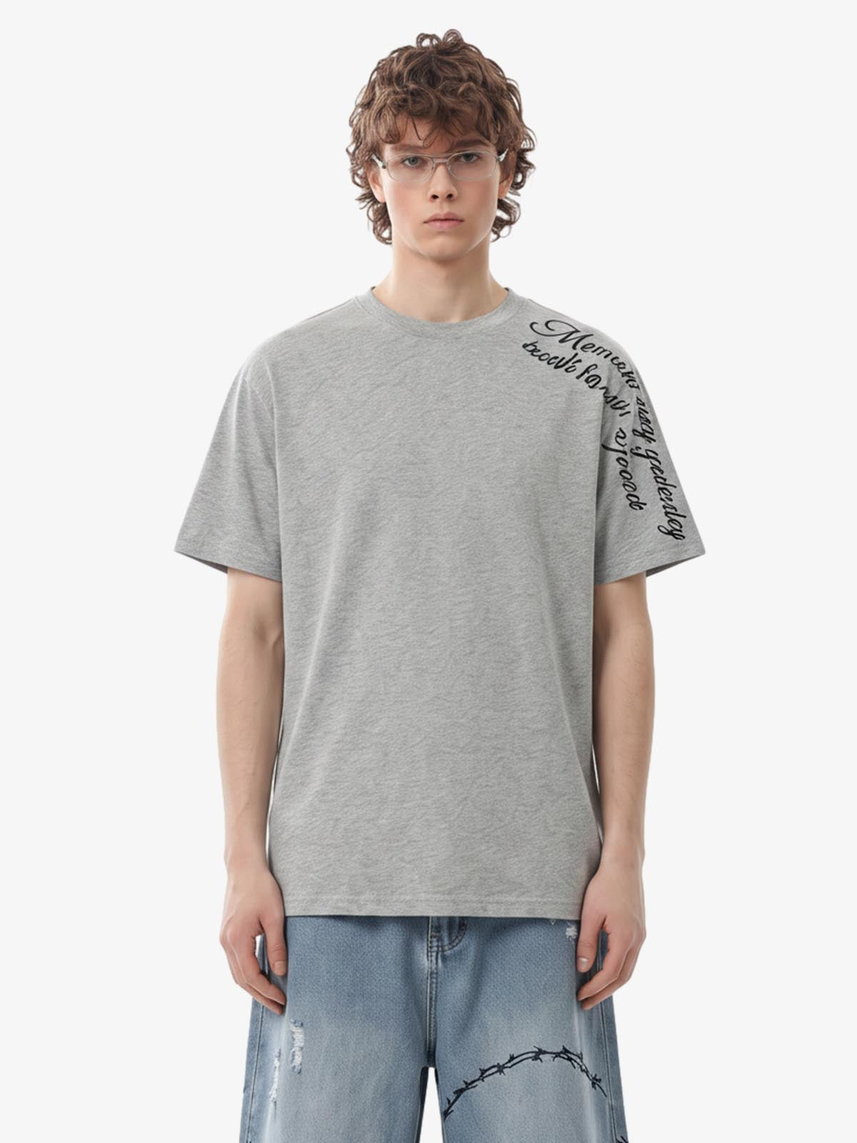 Rose Cross Slogan Graphic T-Shirt