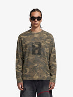 Camo Number 8 Graphic Long Sleeve T-Shirt - 2638