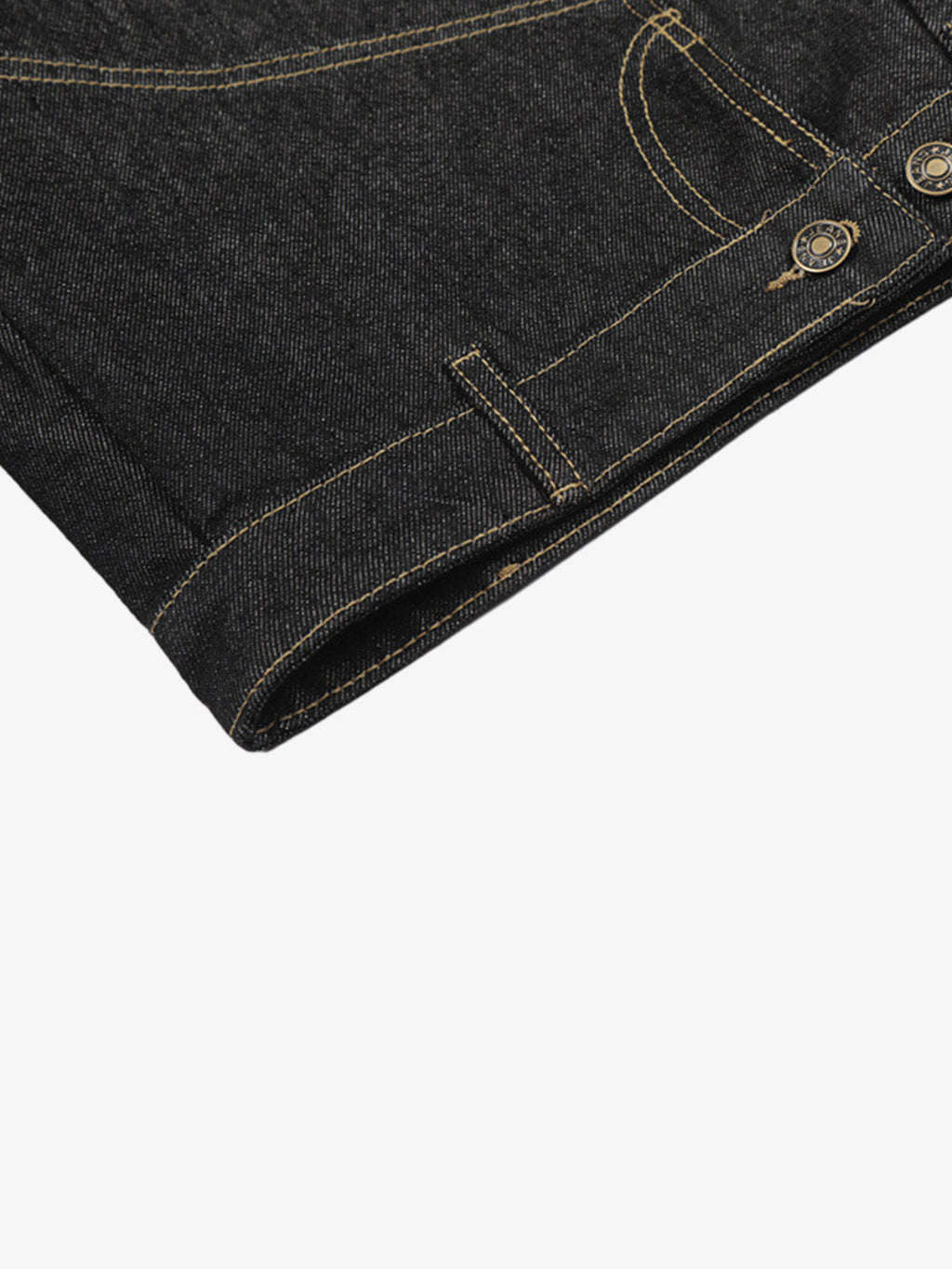 Retro Contrast Stitching Curved Leg Denim Jorts
