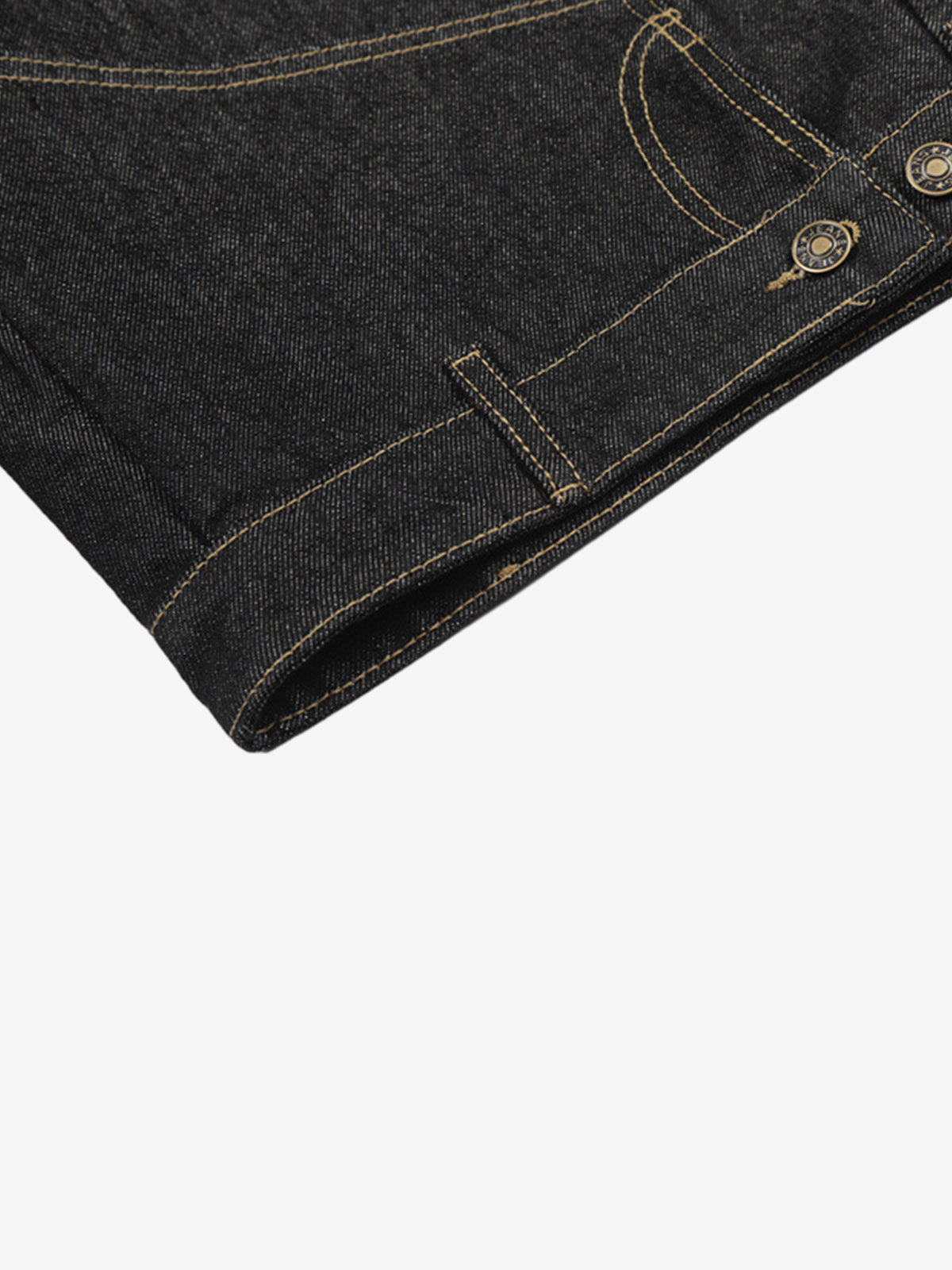 Retro Contrast Stitching Curved Leg Denim Jorts