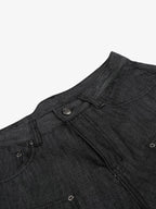 Patchwork Stud Denim Shorts