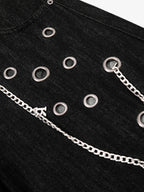 Vintage Eyelet Chain Baggy Jeans