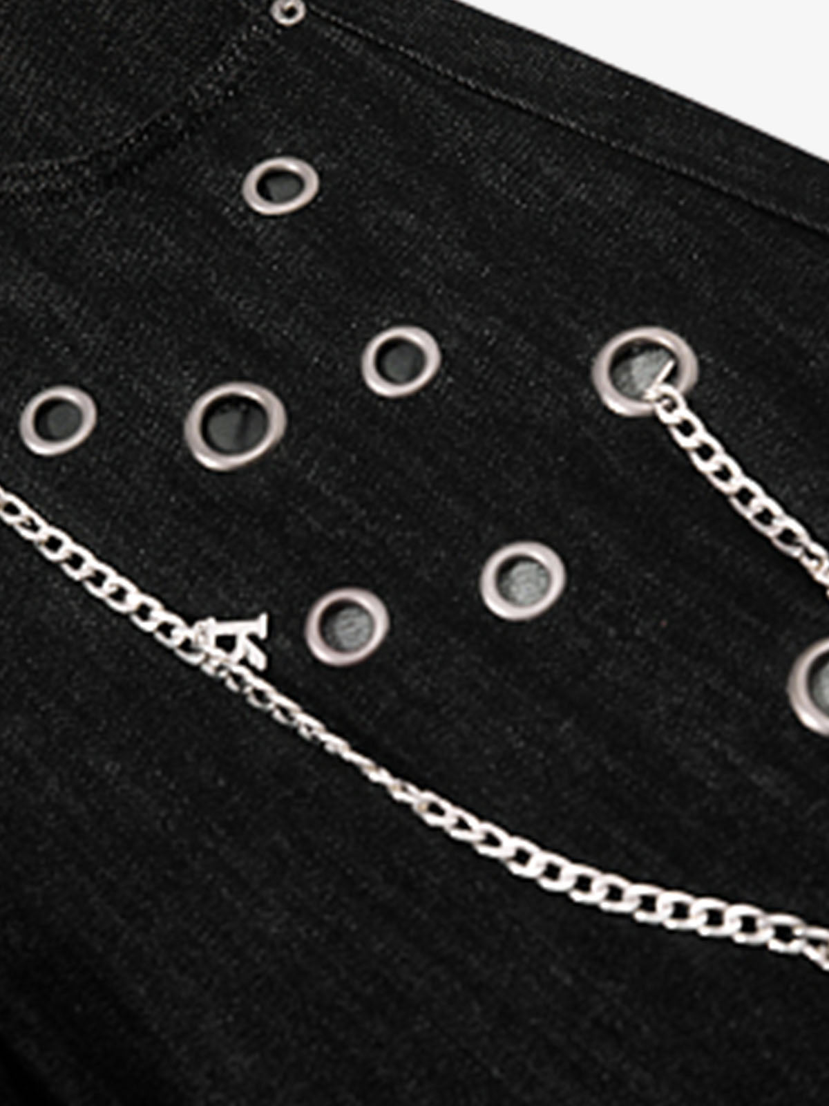 Vintage Eyelet Chain Baggy Jeans