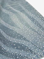 Rhinestone Wave Denim Bermuda Shorts