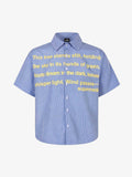 Plaid Short-Sleeve Shirt with Letter Print