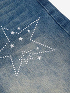 Raw Hem Star Rhinestone Jorts