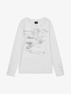 Supermade Industrial Text Print Long Sleeve Henley T-Shirt