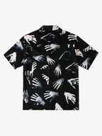 Gothic Ghost Hands Camp Collar Boxy Shirt