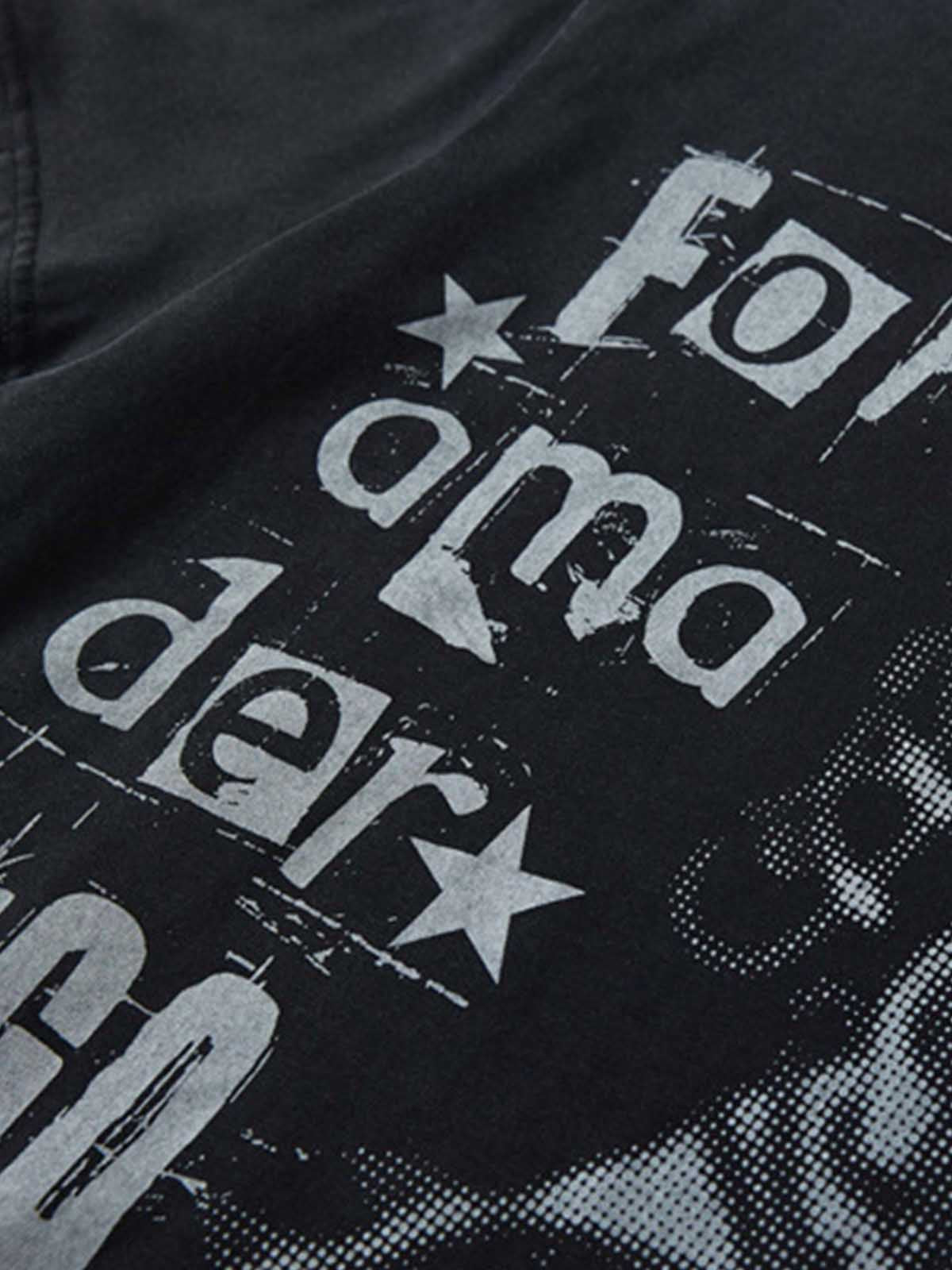 Cyber Portrait Graphic Oversized T-Shirt