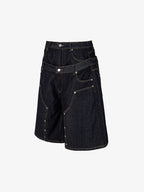 Raw Denim Oversized Shorts
