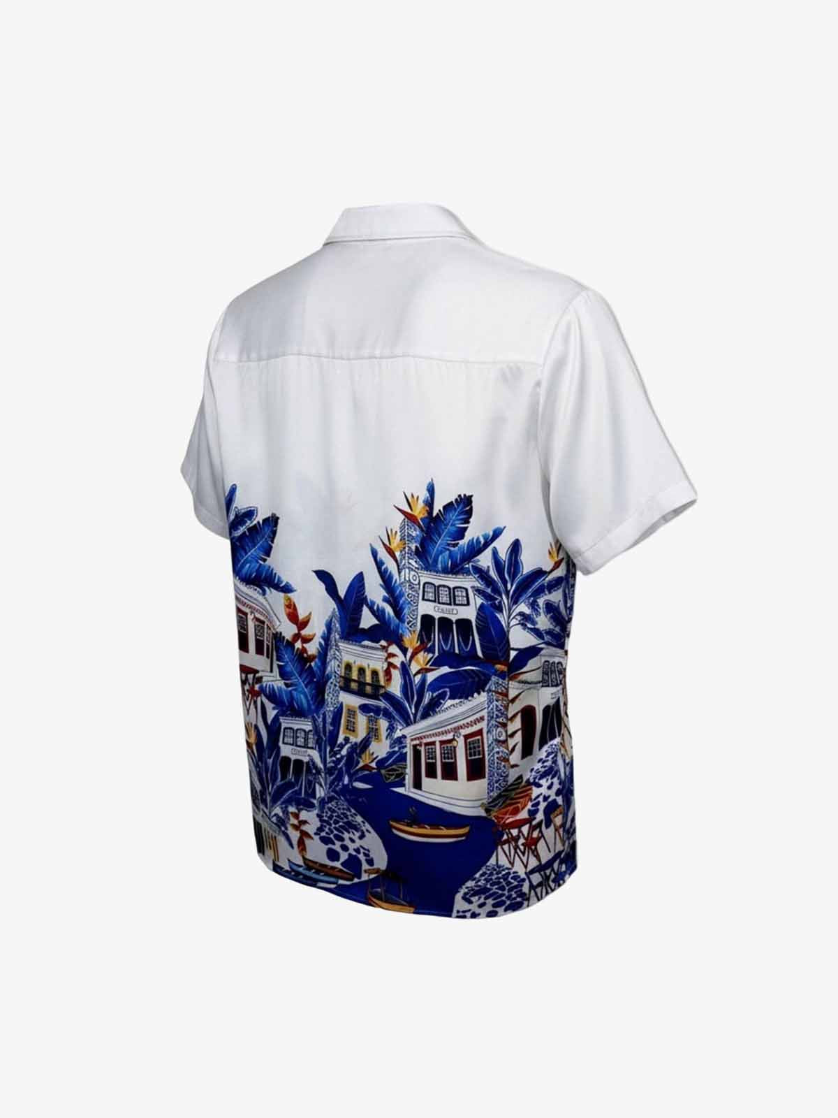 Vintage Seascape Camp Collar Boxy Shirt