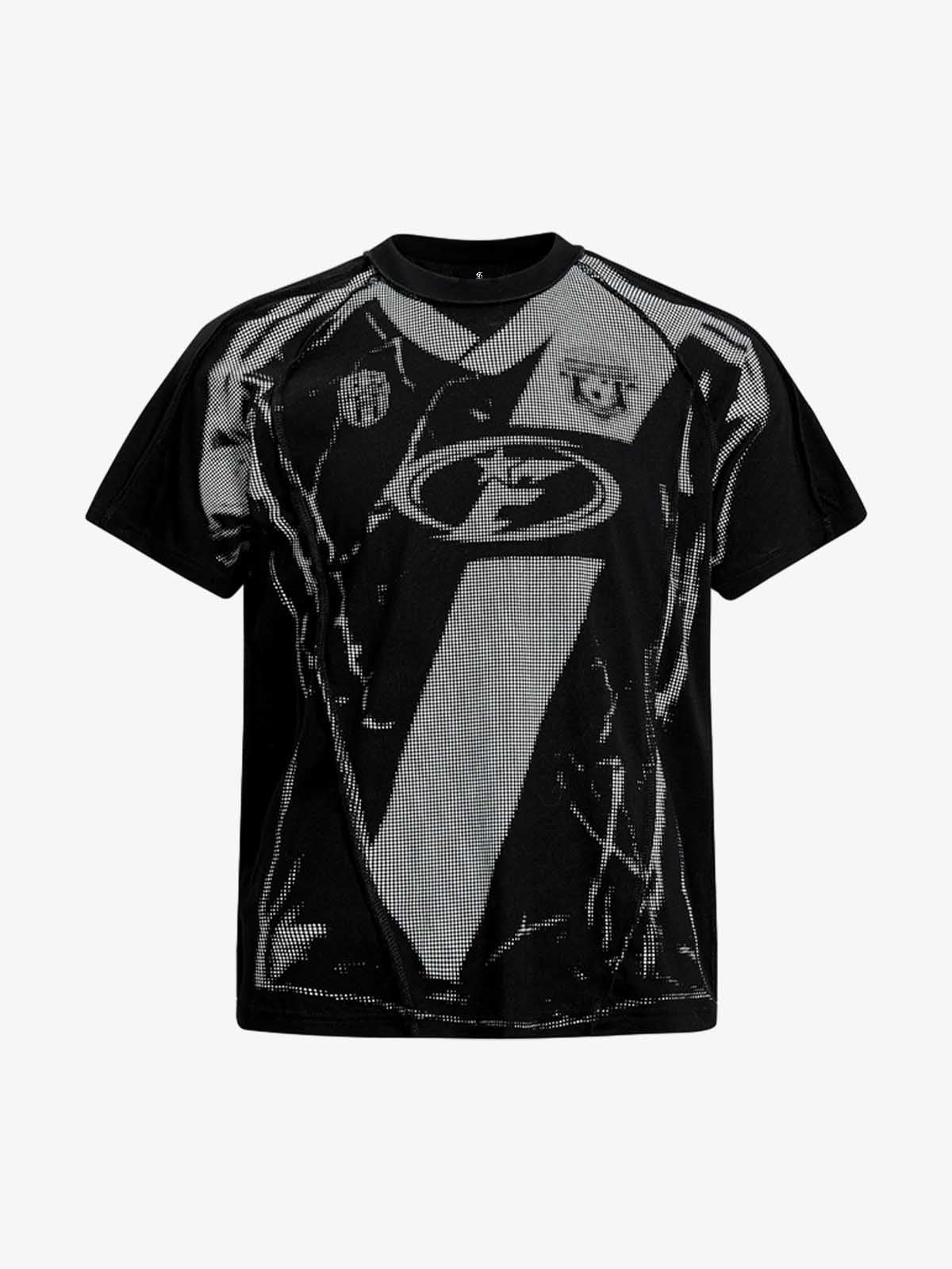 Supermade Trompe L'oeil Halftone Jersey Graphic T-Shirt