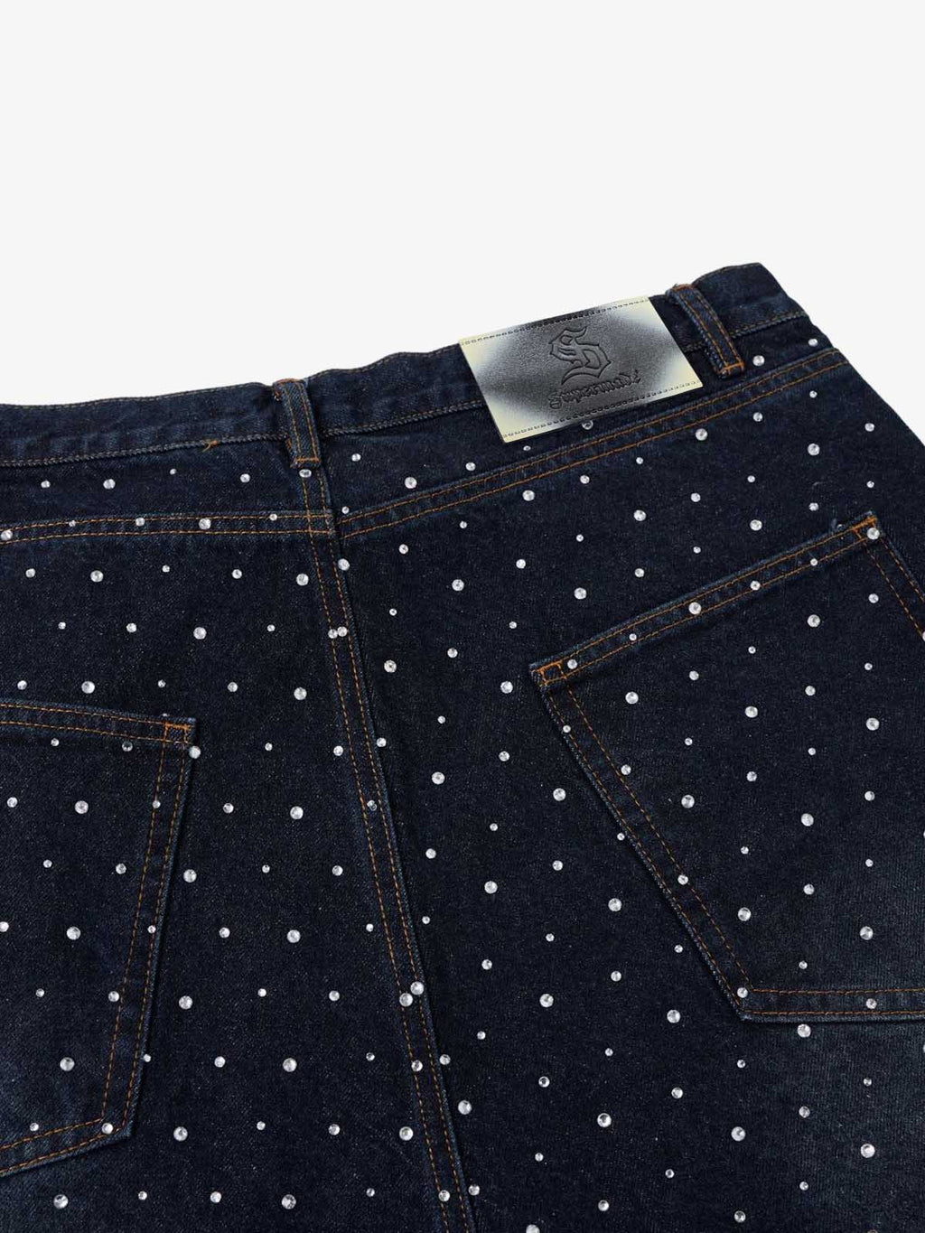 Pearl Embroidered Denim Shorts