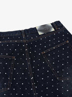 Pearl Embroidered Denim Shorts