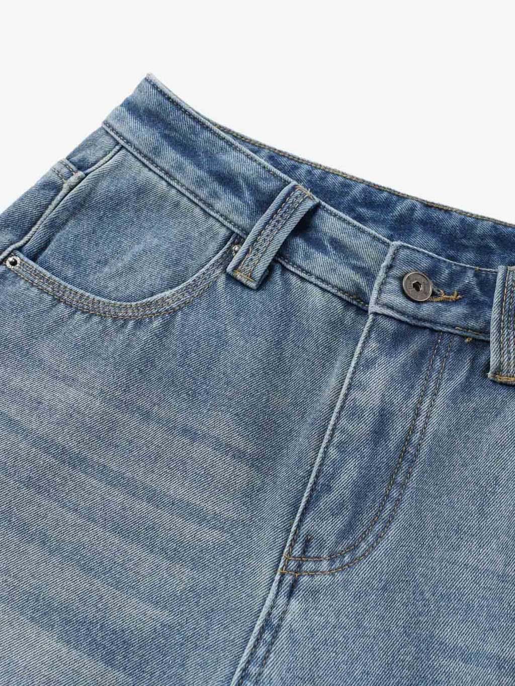 Sherpa Paneled Stacked Baggy Jeans