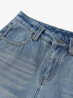 Sherpa Paneled Stacked Baggy Jeans
