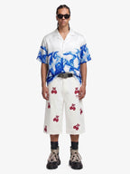 Blue Sketch Mythological Camp Collar Boxy Shirt