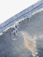 Vintage Distressed Print Wide Leg Jeans