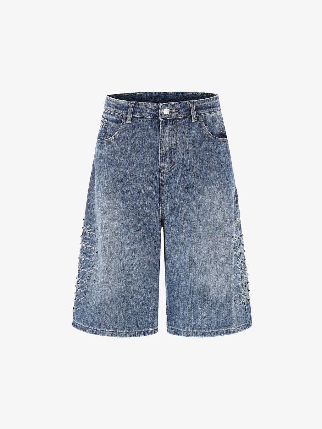 Embroidered Beaded Cropped Jeans