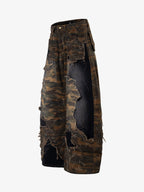 Camo Panel Embroidered Jeans