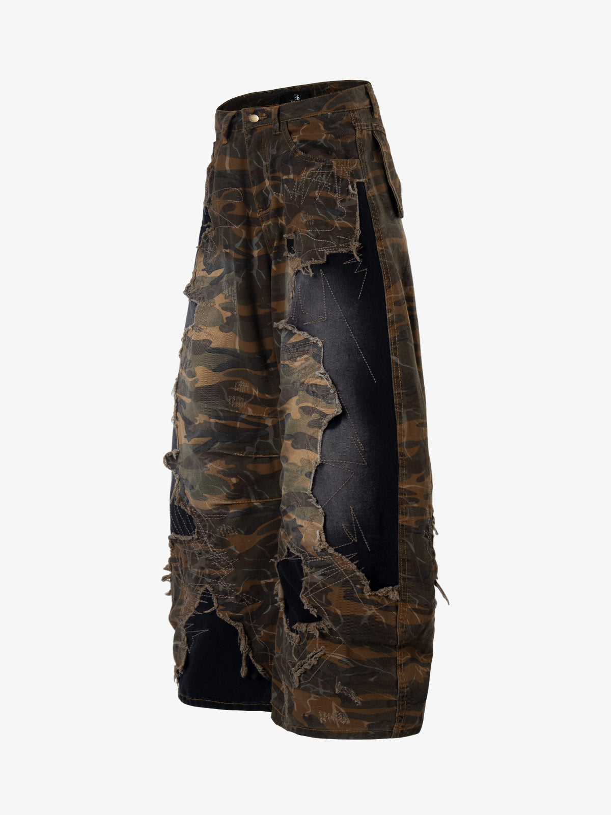 Camo Panel Embroidered Jeans