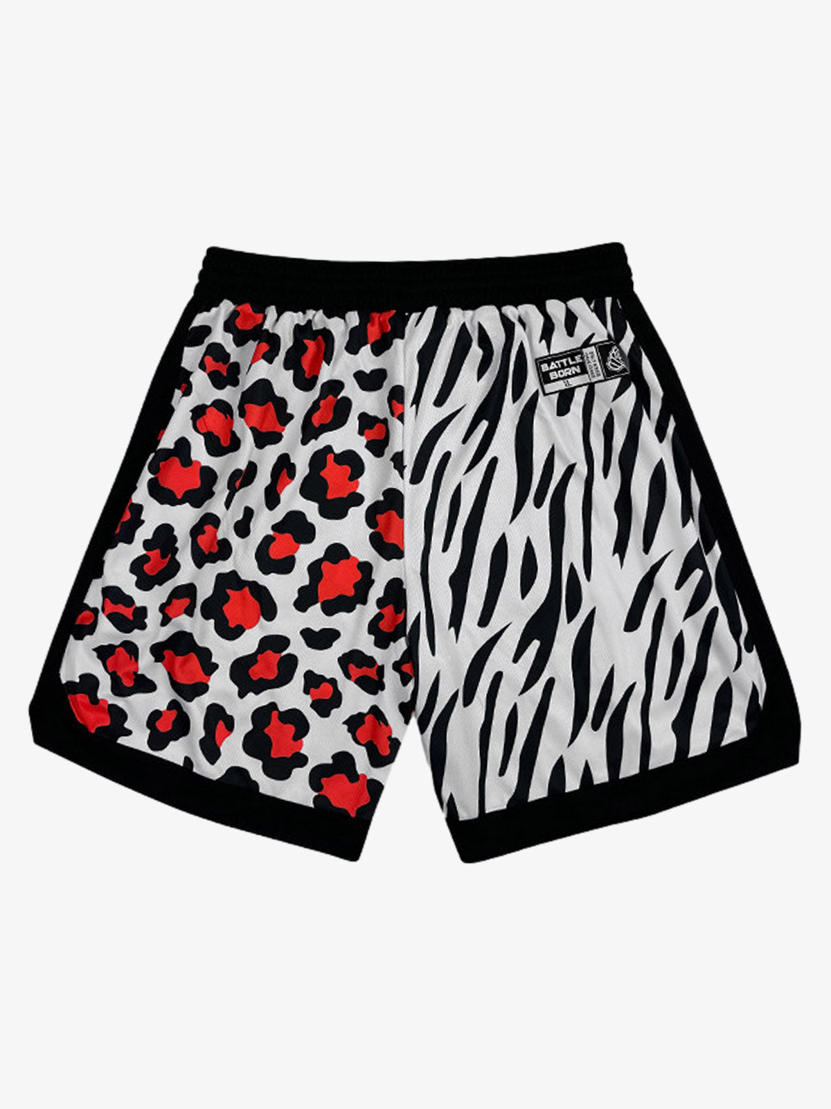 Moisture-Wicking Split Leopard Mixed Sport Shorts