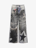 Punk-Style Baggy Wide-Leg Jeans