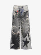 Punk-Style Baggy Wide-Leg Jeans