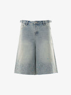 Rhinestone Embellished Denim Shorts