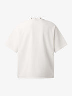 Studded Collar Cross Print Waffle T-Shirt